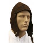 (disco)-Faux Leather Aviator Helmet - Brown