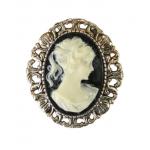  Victorian,Old West,Steampunk, Ladies Jewelry Black,Ivory Resin Pins,Cameos |Antique, Vintage, Old Fashioned, Wedding, Theatrical, Reenacting Costume | Nanny and Chimneysweep