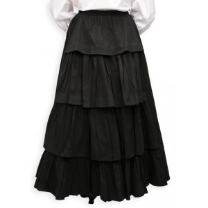  Victorian,Old West,Edwardian Ladies Skirts Black Cotton Solid Dress Skirts |Antique, Vintage, Old Fashioned, Wedding, Theatrical, Reenacting Costume |