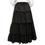  Victorian,Old West, Ladies Skirts Black Cotton Solid Dress Skirts |Antique, Vintage, Old Fashioned, Wedding, Theatrical, Reenacting Costume |