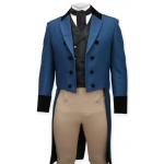 (disco)-Regency Tailcoat - Cobalt with Velvet Trim