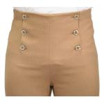 (disco)-Fall Front Wool Blend Trousers - Camel