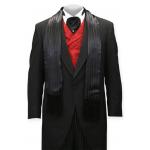 (disco)-Striped Silk Opera Scarf - Black
