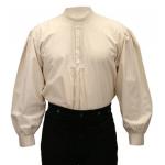  Victorian,Old West,Edwardian Mens Shirts Ivory Cotton Solid Work Shirts,Pioneer Shirts |Antique, Vintage, Old Fashioned, Wedding, Theatrical, Reenacting Costume |