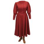  Victorian,Old West,Steampunk,Edwardian Ladies Dresses and Suits Red Cotton Solid Dresses |Antique, Vintage, Old Fashioned, Wedding, Theatrical, Reenacting Costume |