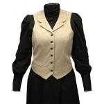  Victorian,Old West, Ladies Vests Brown,Tan Cotton Solid Dress Vests,Work Vests |Antique, Vintage, Old Fashioned, Wedding, Theatrical, Reenacting Costume |