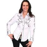 (disco)-Dorado Western Blouse - White