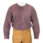 (disco)-Clifford Band Collar Shirt - Burgundy