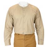 (disco)-Clifford Band Collar Shirt - Tan