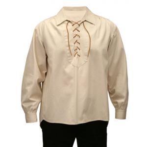  Old West,Edwardian Mens Shirts Ivory Cotton Solid Work Shirts,Pioneer Shirts |Antique, Vintage, Old Fashioned, Wedding, Theatrical, Reenacting Costume |