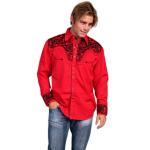 (disco)-Gunfighter Western Shirt - Red
