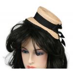 (disco)-Fascinator, Mini Straw Hat
