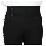 (disco)-Fall Front Wool Blend Trousers - Black