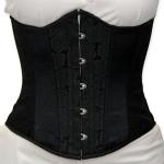 (disco)-Black Rose Satin Classic Corset
