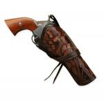 Western Holster - RH Cross-Draw - Two-Tone Brown Tooled Leather