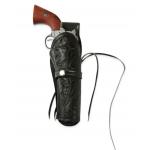 Western Holster - RH Draw - Black Tooled Leather