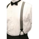 (disco)-Premium Silk Suspenders - Bar Harbor Woven Silver