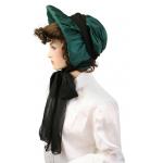 (disco)-Satin Victorian Bonnet - Hunter Green