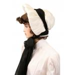 (disco)-Satin Victorian Bonnet - Winter White