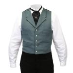  Victorian,Old West,Steampunk, Mens Vests Green Wool Blend Solid Dress Vests |Antique, Vintage, Old Fashioned, Wedding, Theatrical, Reenacting Costume |