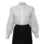 (disco)-Burnout Floral Blouse - White