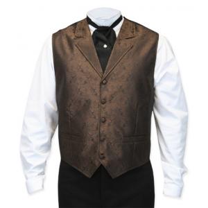  Victorian,Old West Mens Vests Brown Satin,Microfiber,Synthetic Paisley Dress Vests |Antique, Vintage, Old Fashioned, Wedding, Theatrical, Reenacting Costume |