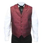  Victorian,Old West, Mens Vests Burgundy Satin,Microfiber,Synthetic Paisley Dress Vests |Antique, Vintage, Old Fashioned, Wedding, Theatrical, Reenacting Costume | 