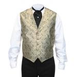 Victorian,Old West Mens Vests Gold Satin,Microfiber,Synthetic Paisley Dress Vests |Antique, Vintage, Old Fashioned, Wedding, Theatrical, Reenacting Costume | NYE