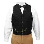  Victorian,Old West,Steampunk, Mens Vests Black Cotton Solid Work Vests |Antique, Vintage, Old Fashioned, Wedding, Theatrical, Reenacting Costume |