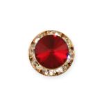 Gold Faceted Tie Tack - Ruby