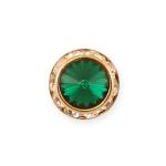 Gold Faceted Tie Tack - Emerald