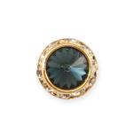 Gold Faceted Tie Tack - Deep Sapphire