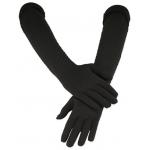 (disco)-Long Ruched Gloves - Black