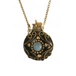 (disco)-Charm Necklace - Antique Brass Vial with Dipper