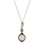 (disco)-Charm Necklace - Antique Brass Hand Magnifier