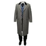(disco)-Chesterfield Topcoat - Black Herringbone