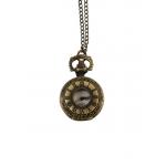 (disco)-Ladies Watch Pendant - Antique Brass Inscribed Numerals