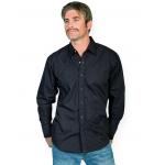 (disco)-Tonal Front Embroidered Western Shirt - Black