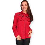 (disco)-Tribal Tattoo Western Blouse - Red