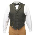(disco)-Cromwell Tweed Vest - Gray Herringbone