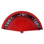 (disco)-Painted Fan, Bouquet Design (Red D13269)