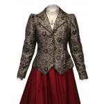 (disco)-Daphne Floral Outing Jacket - Brown