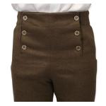 (disco)-Fall Front Wool Blend Trousers - Fawn Brown