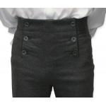 (disco)-Fall Front Wool Blend Trousers - Gray
