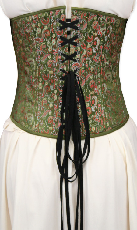 green floral corset
