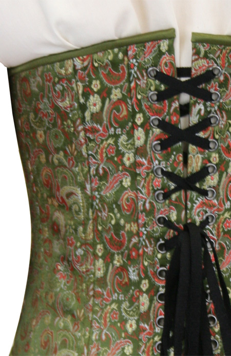 green floral corset