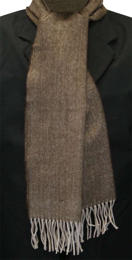 Mens Cashmere Herringbone Scarf