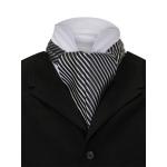 (disco)-Satin Ascot - Silver / Black Pinstripe