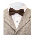 (disco)-Satin Bow Tie - Brown Tonal Stripe