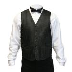 (disco)-Greely Pleated Front Vest - Black Paisley